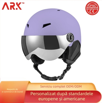  cască de schi cu ochelari și lentile pentru adulți și copii, unisex, iarnă, cască pentru ciclism; carcasă ABS, interior EPS, design personalizabil cu logo imprimat