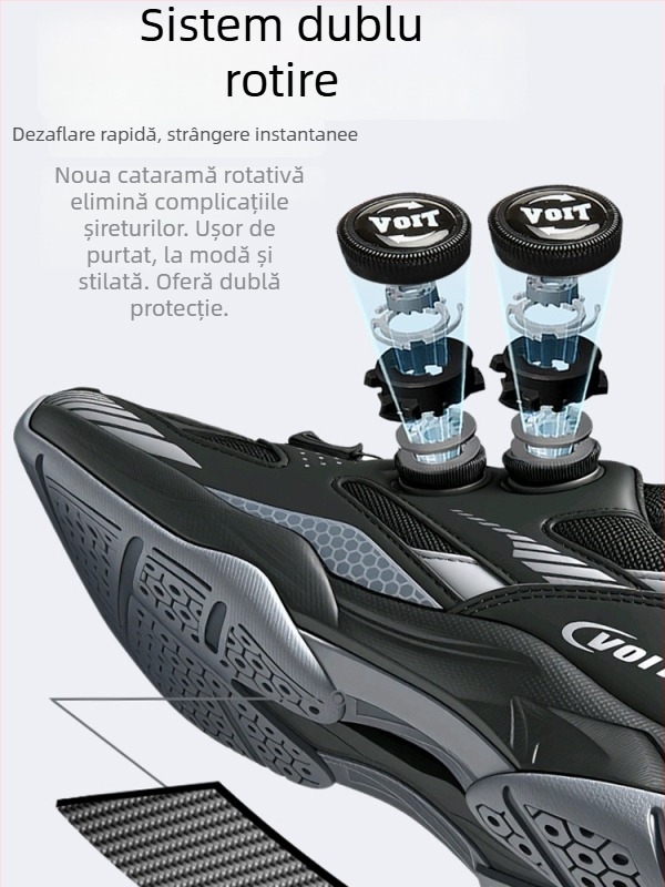 Pantofi de tenis de masă cu placă de carbon — rezistenți la uzură, antiderapant, absorbție a șocurilor, talpă din cauciuc, talie joasă