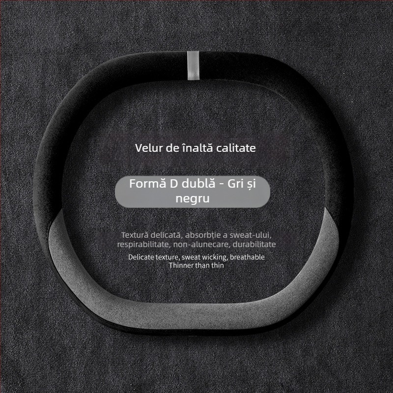 Acoperire universală pentru volan auto din pluș de iarnă, antiderapantă, poliester, cusută la mașină, modele: dungi/solid/broderie/imprimare