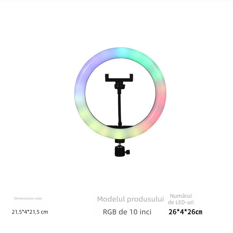 Lumina LED de umplere FH-008 pentru streaming live și filmare, intensitate reglabilă, ≤10W, suport de birou, utilizare verticală