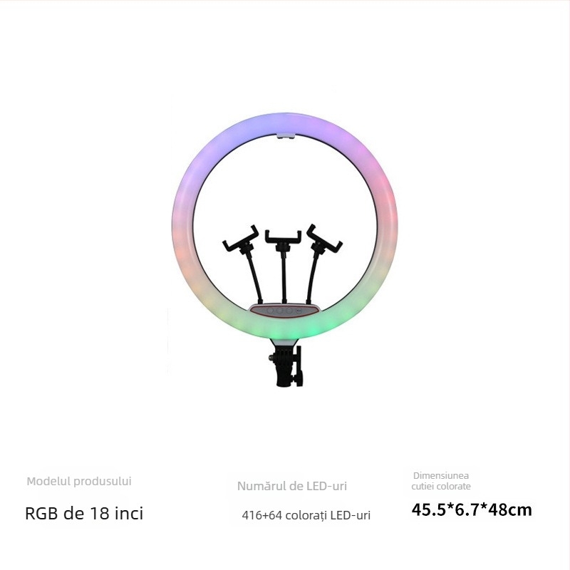 Lumina LED de umplere FH-008 pentru streaming live și filmare, intensitate reglabilă, ≤10W, suport de birou, utilizare verticală