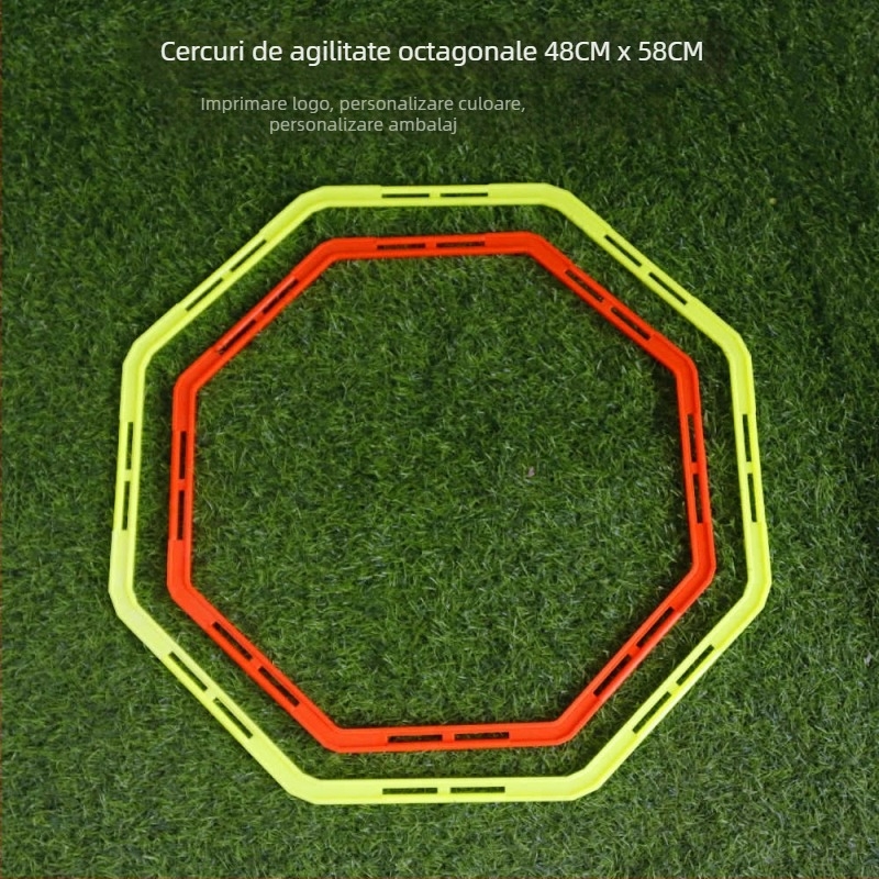 Aparate de antrenament pentru sport: cerc de coordonare, grilă pentru sărituri și hopscotch pentru antrenamentul de fotbal; material: PP ecologic de înaltă calitate; personalizare procesare: da; sporturi aplicabile: fotbal