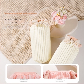 Șorț cu mâneci din flanel, rezistent la murdărie, model monocrom, stil modern minimalist