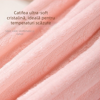 Șorț cu mâneci din flanel, rezistent la murdărie, model monocrom, stil modern minimalist