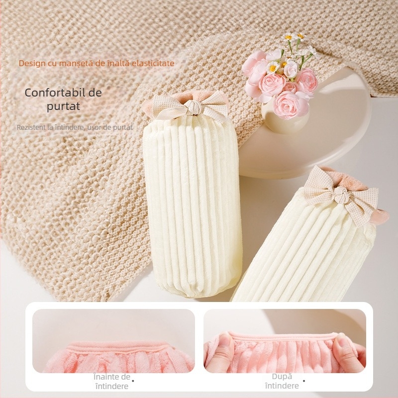 Șorț cu mâneci din flanel, rezistent la murdărie, model monocrom, stil modern minimalist