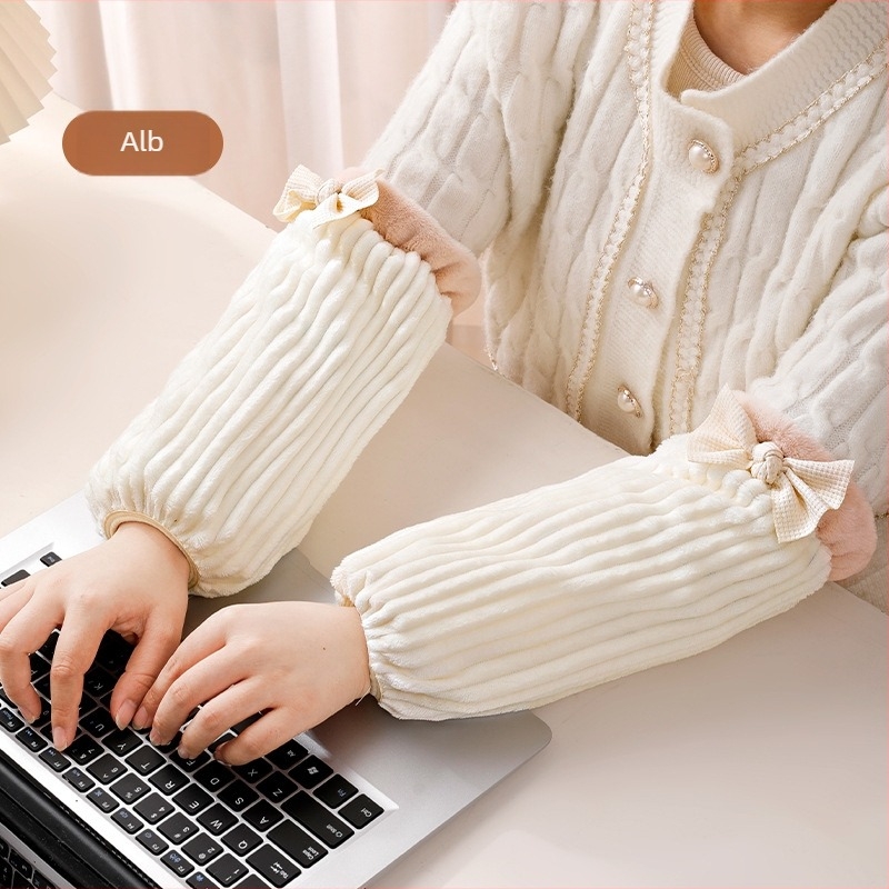 Șorț cu mâneci din flanel, rezistent la murdărie, model monocrom, stil modern minimalist