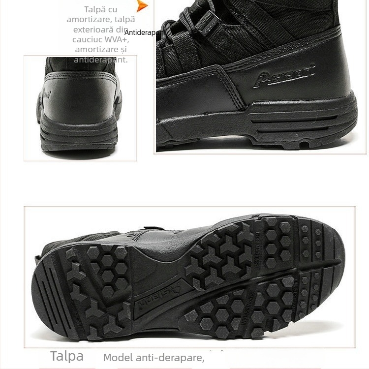 Leopard încălțăminte militară outdoor, ghete înalte de tip desert, țesătură impermeabilă, unisex, pentru drumeții, alpinism și camping