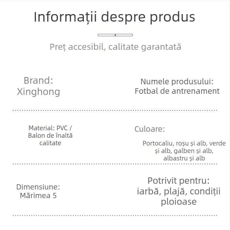Fotbal de antrenament pentru copii – PVC, cusătură mecanică, imprimare logo disponibil