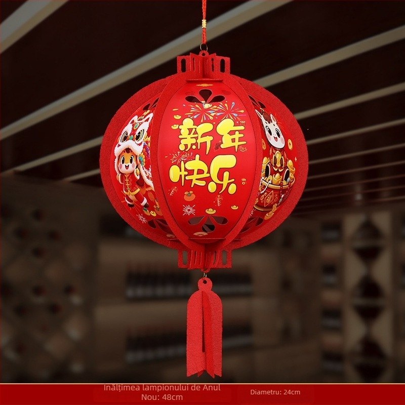 Ornament suspendabil din țesătură nețesută cu model zodiacal cal pentru decorul spațiilor festive (06968)