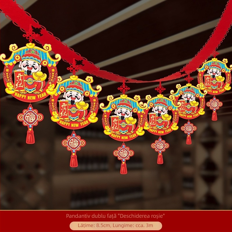 Ornament suspendabil din țesătură nețesută cu model zodiacal cal pentru decorul spațiilor festive (06968)