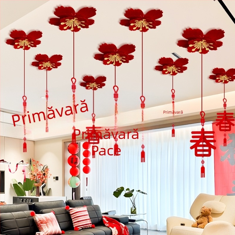 Ornament de tavan – 3D caracter Fu, Anul Calului, Festivalul Primăverii, Stil Chinezesc