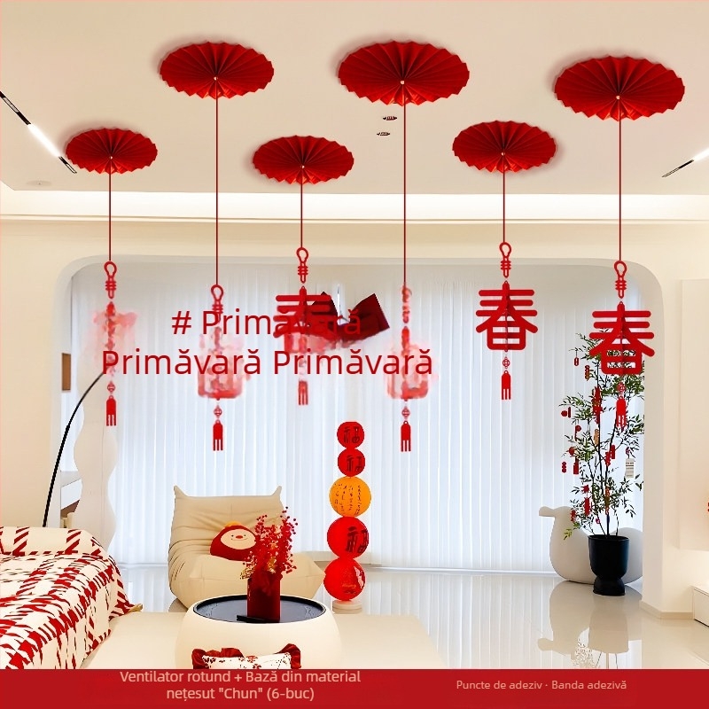 Ornament de tavan – 3D caracter Fu, Anul Calului, Festivalul Primăverii, Stil Chinezesc