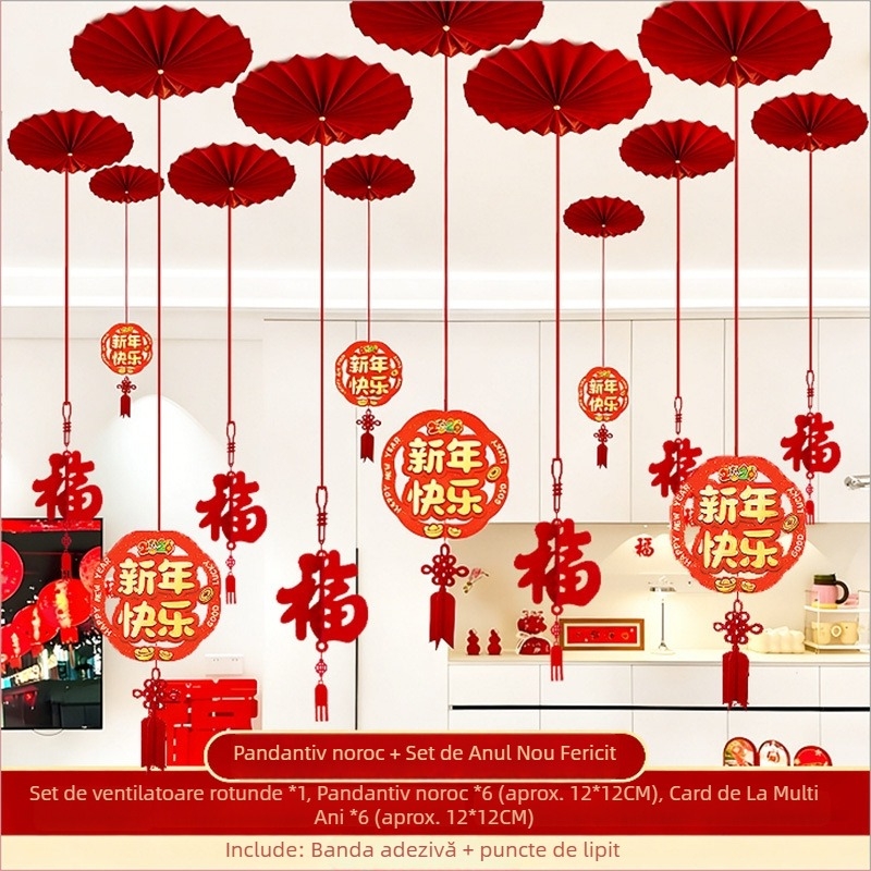 Ornament de tavan – 3D caracter Fu, Anul Calului, Festivalul Primăverii, Stil Chinezesc