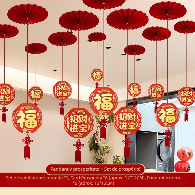 Ornament de tavan – 3D caracter Fu, Anul Calului, Festivalul Primăverii, Stil Chinezesc