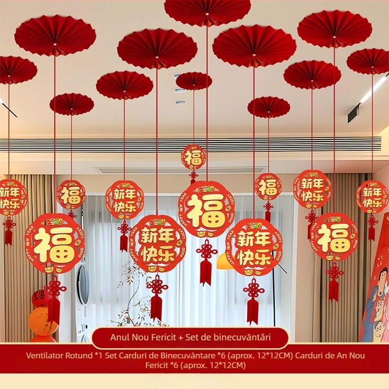 Ornament de tavan – 3D caracter Fu, Anul Calului, Festivalul Primăverii, Stil Chinezesc