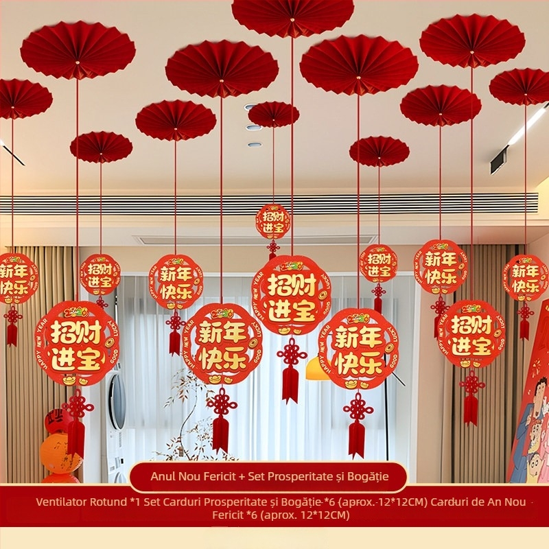 Ornament de tavan – 3D caracter Fu, Anul Calului, Festivalul Primăverii, Stil Chinezesc