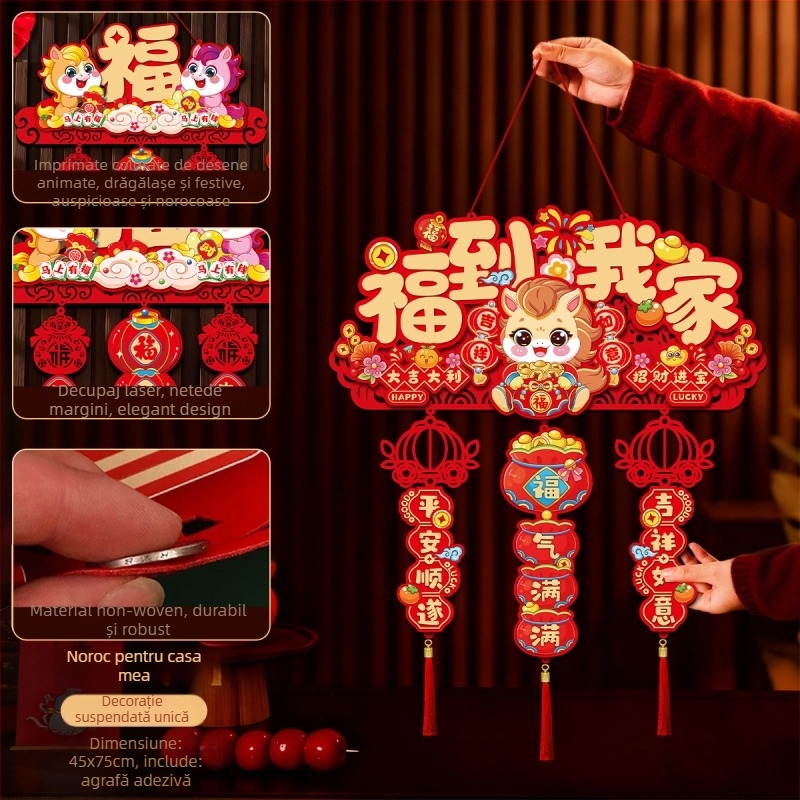 Pandant fetru, în stil chinezesc, cu simbolul Fu, pentru Anul Nou și Festivalul de Primăvară – Brand Like it