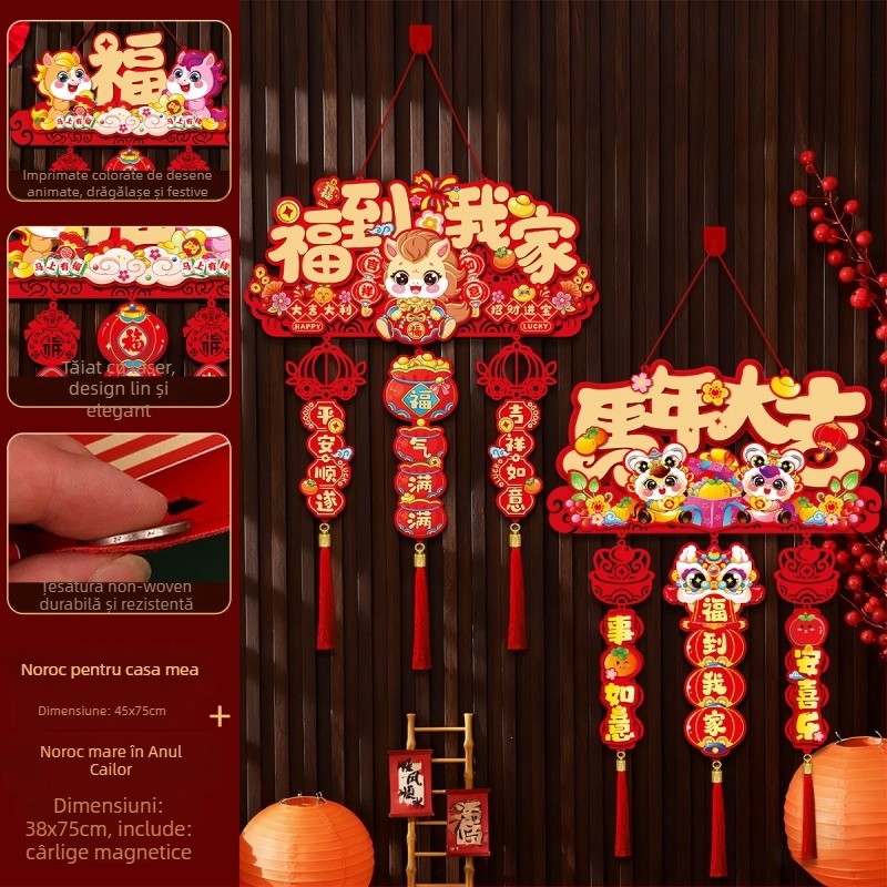 Pandant fetru, în stil chinezesc, cu simbolul Fu, pentru Anul Nou și Festivalul de Primăvară – Brand Like it