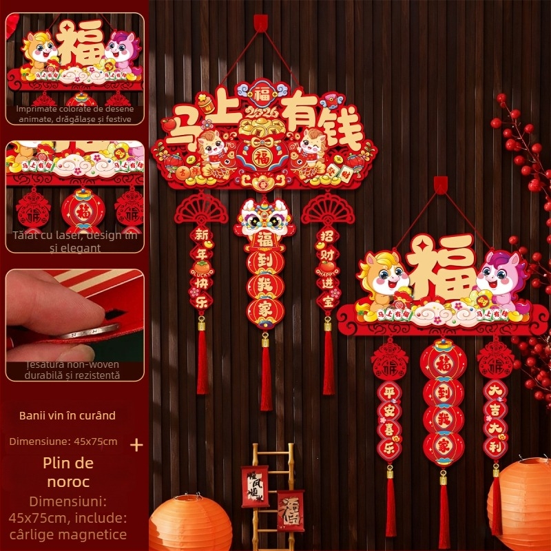 Pandant fetru, în stil chinezesc, cu simbolul Fu, pentru Anul Nou și Festivalul de Primăvară – Brand Like it