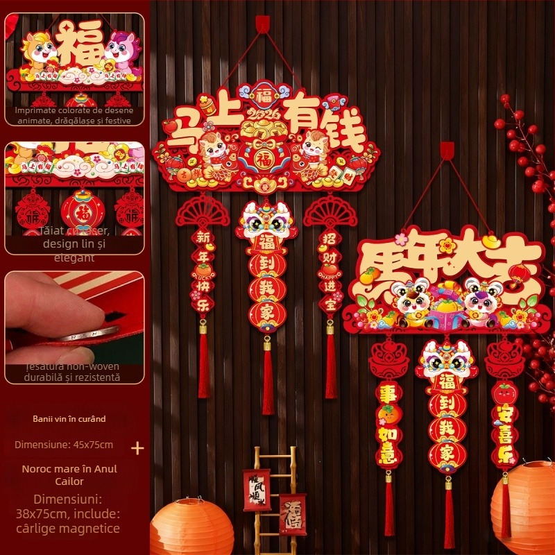 Pandant fetru, în stil chinezesc, cu simbolul Fu, pentru Anul Nou și Festivalul de Primăvară – Brand Like it