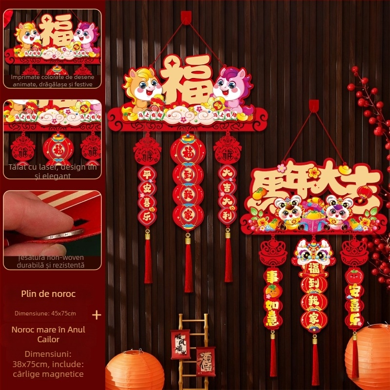 Pandant fetru, în stil chinezesc, cu simbolul Fu, pentru Anul Nou și Festivalul de Primăvară – Brand Like it