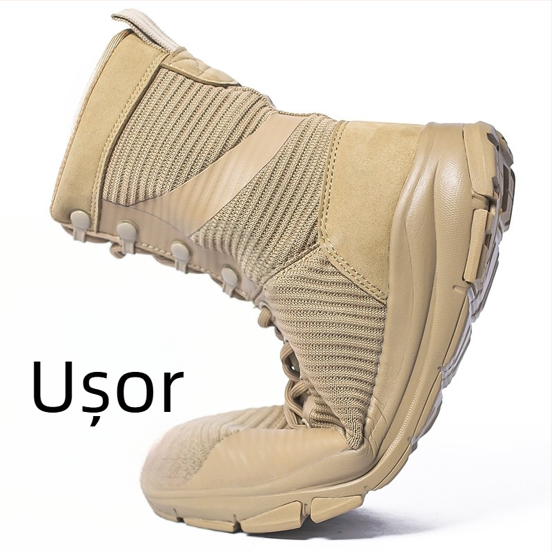 Ghete tactice pentru deșert – plasă respirabilă pe partea superioară, închidere cu fermoar, material poliester, unisex, brand Jlxy/Junxingtianxia