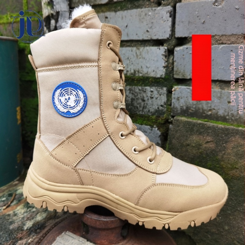 Jun Zhidu Bocanci tactici unisex de iarnă, din nylon, pentru drumeții pe gheață și zăpadă, camping