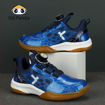 Pantofi de badminton pentru copii și adolescenți – talpă antiderapantă din cauciuc, partea superioară scurtă, vârf rotund, talpă medie din cauciuc, potriviți pentru antrenamente și competiții