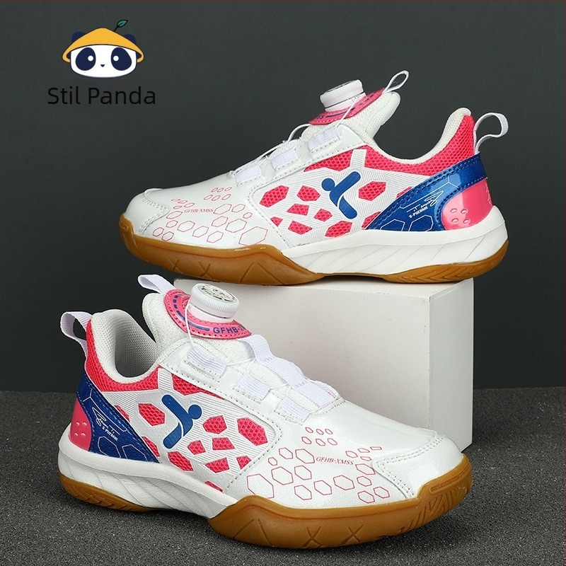 Pantofi de badminton pentru copii și adolescenți – talpă antiderapantă din cauciuc, partea superioară scurtă, vârf rotund, talpă medie din cauciuc, potriviți pentru antrenamente și competiții