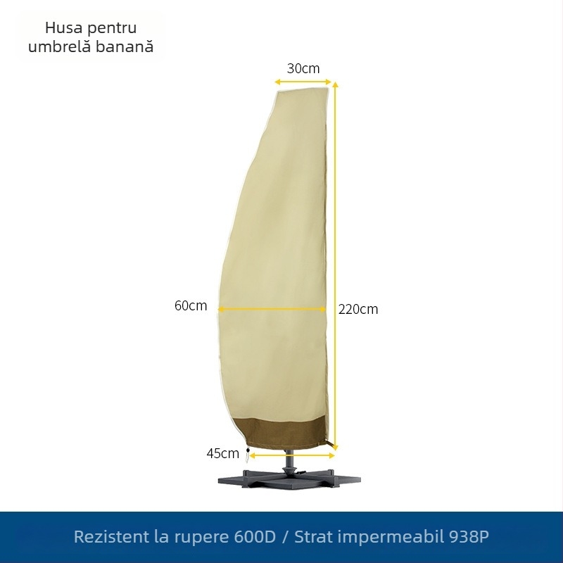 Acoperire pentru umbrelă banană pentru exterior – țesătură Oxford impermeabilă, Desert Maple