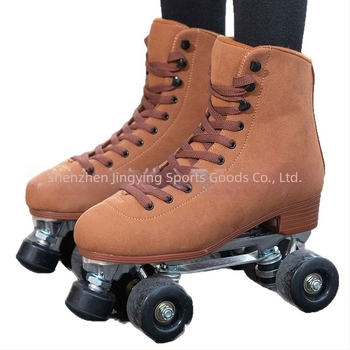 Role skates - Roți dublu-rând, Partea superioară din microfibră, Talpă din cauciuc, Roți PU, Pentru unisex
