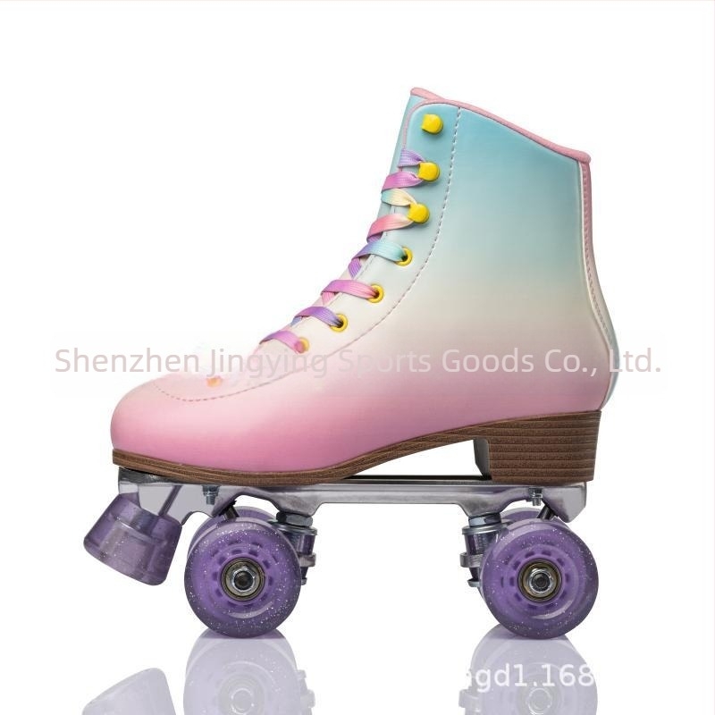 Role skates - Roți dublu-rând, Partea superioară din microfibră, Talpă din cauciuc, Roți PU, Pentru unisex