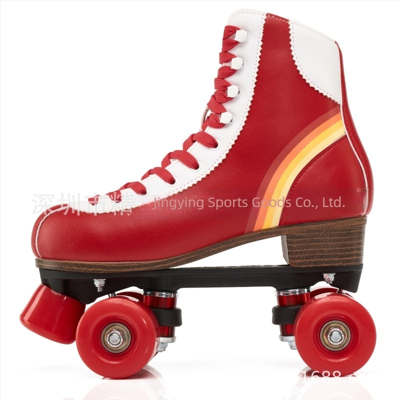 Role skates - Roți dublu-rând, Partea superioară din microfibră, Talpă din cauciuc, Roți PU, Pentru unisex