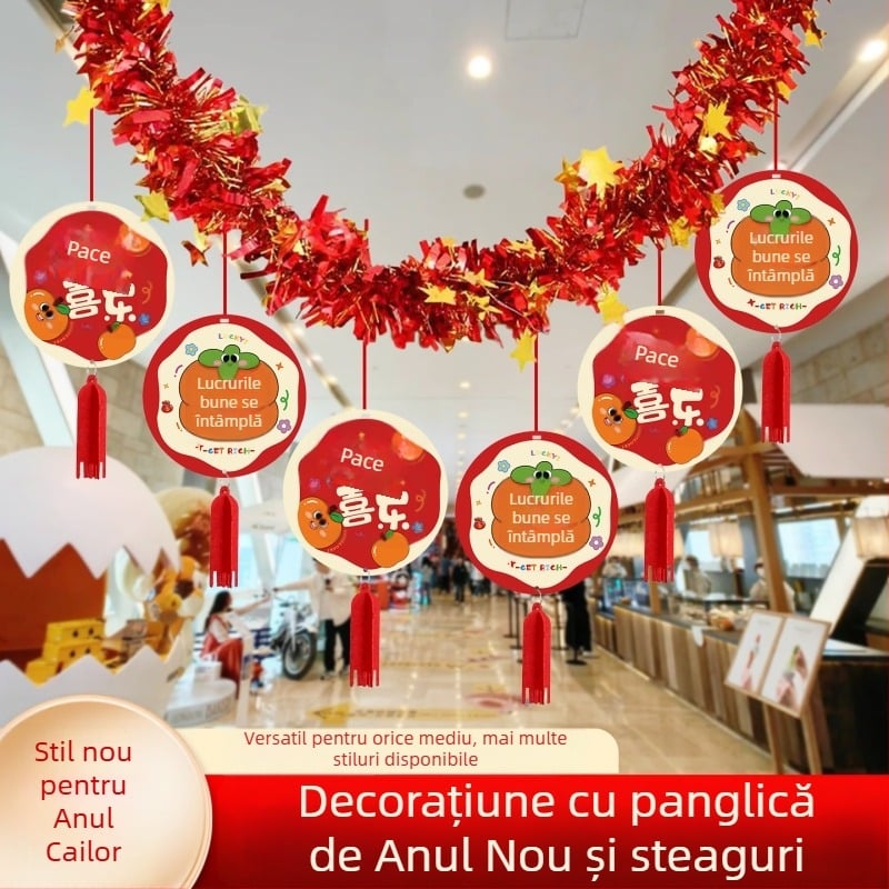Streamere de hârtie pentru Anul Nou, Anul Calului, Motive zodiacale și personaje de desene animate, recuzită pentru amenajarea spațiului