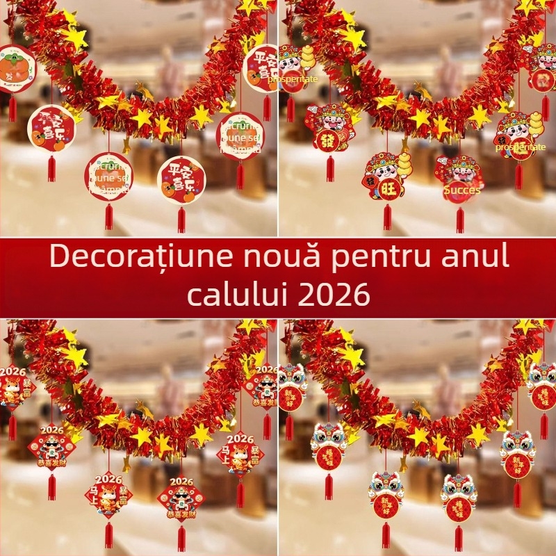 Streamere de hârtie pentru Anul Nou, Anul Calului, Motive zodiacale și personaje de desene animate, recuzită pentru amenajarea spațiului