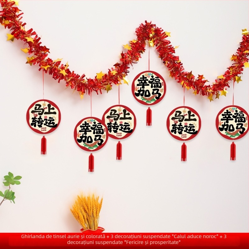 Streamere de hârtie pentru Anul Nou, Anul Calului, Motive zodiacale și personaje de desene animate, recuzită pentru amenajarea spațiului