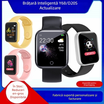 Brățară inteligentă Y68: monitorizarea ritmului cardiac, oxigenul din sânge, tensiunea arterială, monitorizarea somnului, rezistență la apă