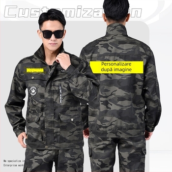 Costum de lucru — Material principal: poliester (100%); Rezistent la abraziune și la murdărie; Potrivit pentru activități în fabrici; Marca: Heshi Shield