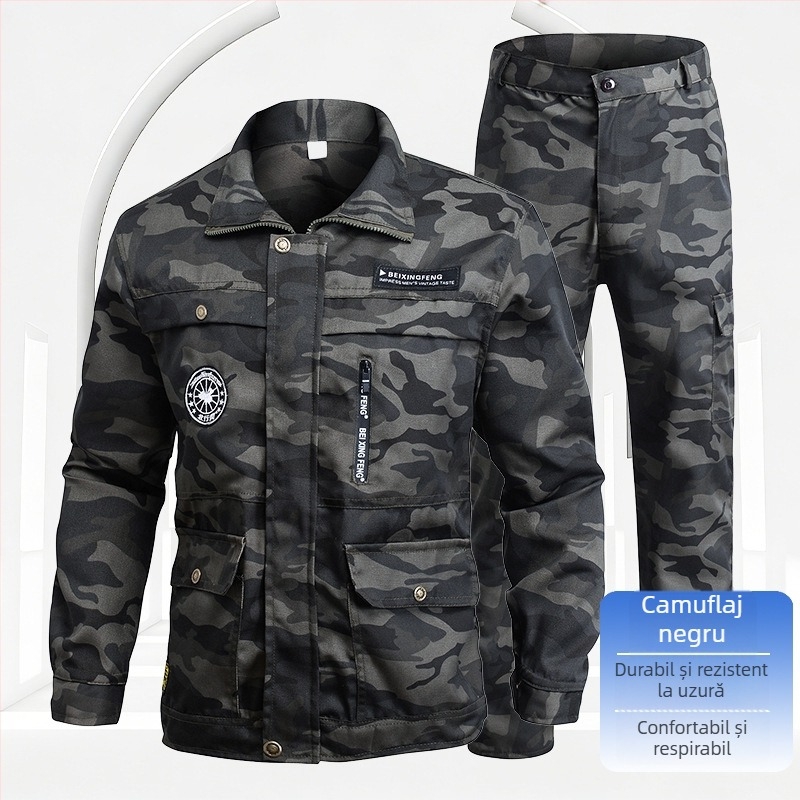 Costum de lucru — Material principal: poliester (100%); Rezistent la abraziune și la murdărie; Potrivit pentru activități în fabrici; Marca: Heshi Shield