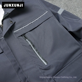 Costum de lucru pentru mecanic, cu material elastic, rezistent la uzură, benzi reflectorizante, uscare rapidă