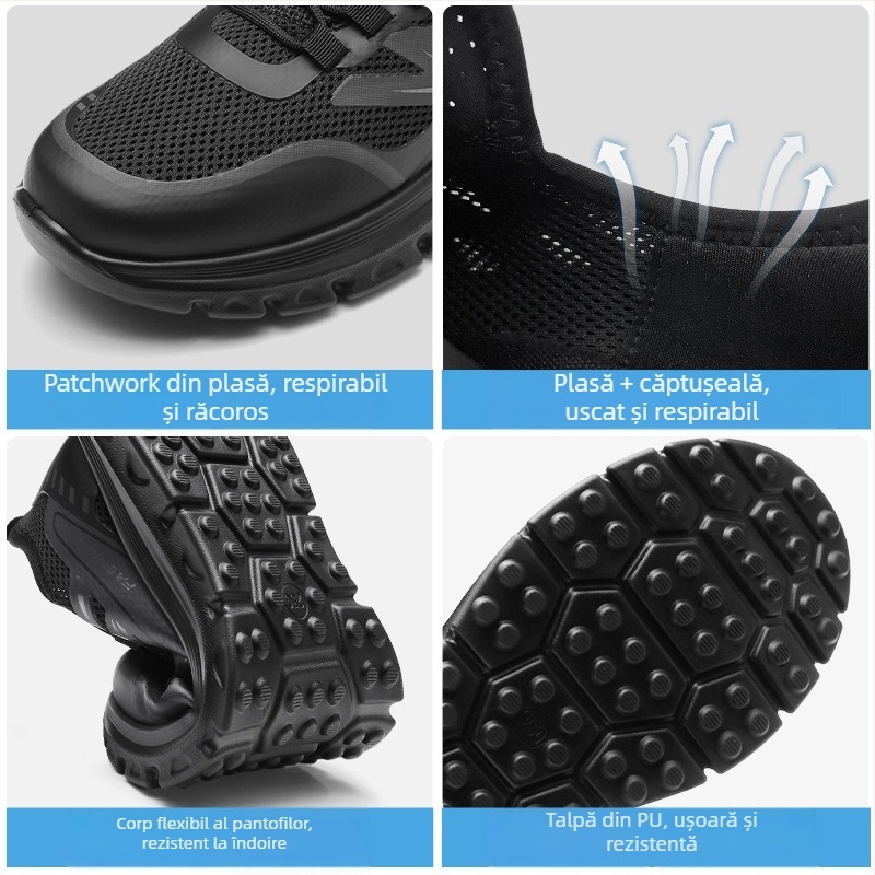 Pantofi de alergare pentru bărbați, partea superioară din plasă respirabilă, talpă PU, pentru vară