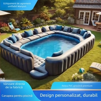 Piscină gonflabilă din PVC gros, model canapea — pentru exterior, detașabilă
