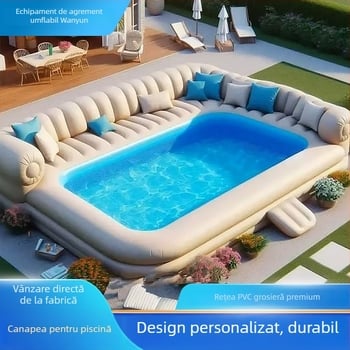 Piscină gonflabilă din PVC gros, model canapea — pentru exterior, detașabilă