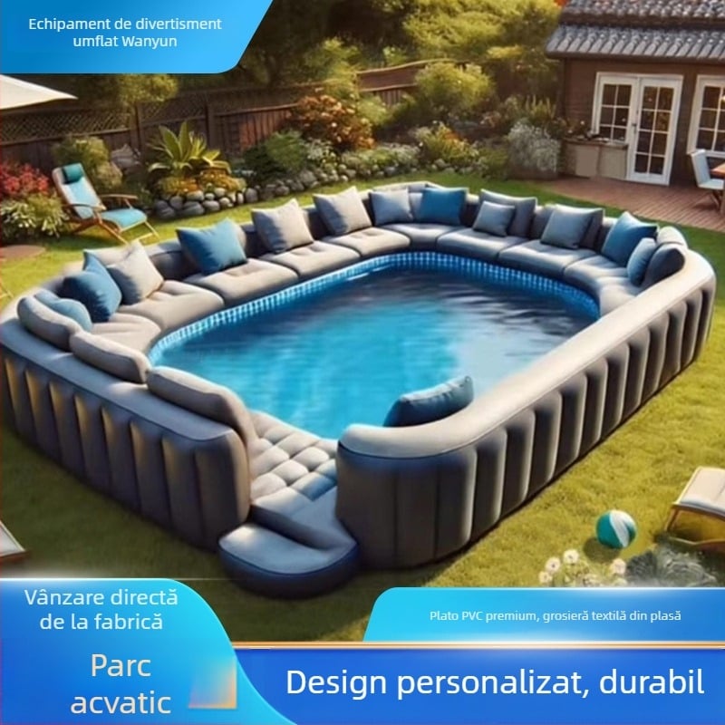 Piscină gonflabilă din PVC gros, model canapea — pentru exterior, detașabilă
