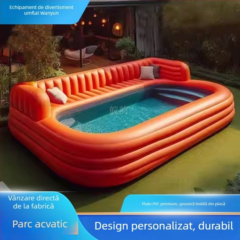 Piscină gonflabilă din PVC gros, model canapea — pentru exterior, detașabilă