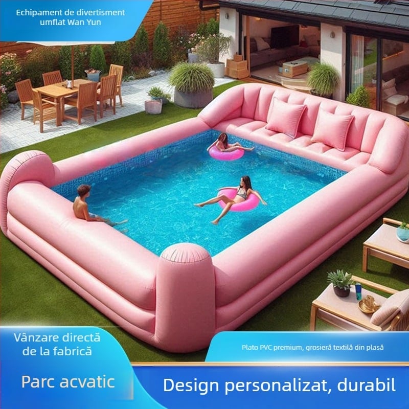 Piscină gonflabilă din PVC gros, model canapea — pentru exterior, detașabilă