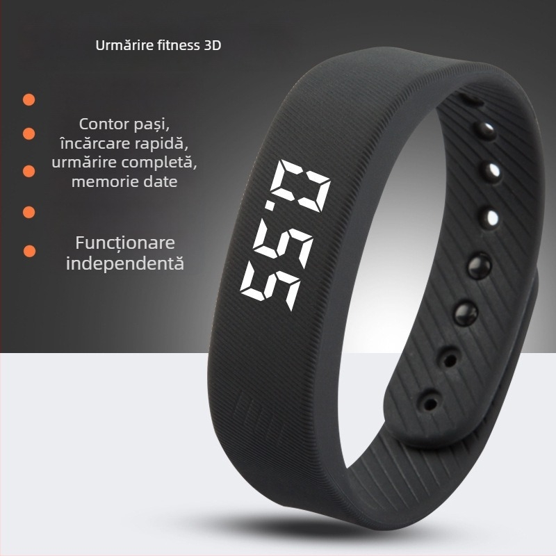 Jiakasi ceas inteligent și brățară de fitness - curea din silicon, carcasă din plastic, operare cu buton, notificări inteligente