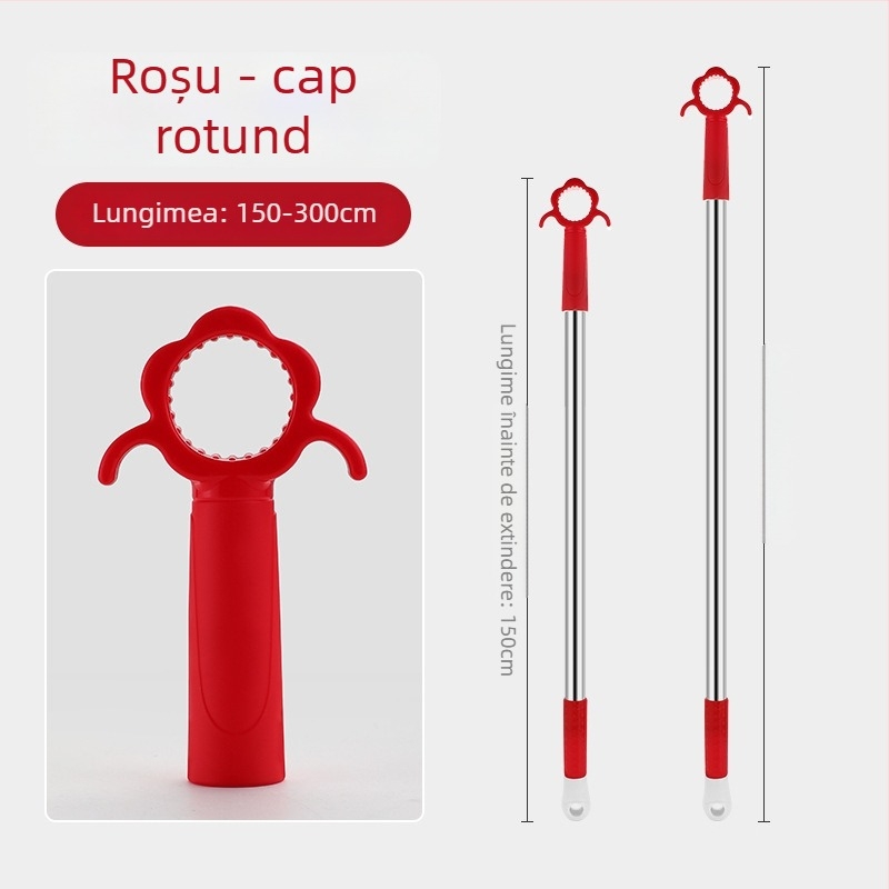 Deschizător de ferestre cu tijă de susținere pentru fereastra glisantă, oțel inoxidabil + ABS, finisaj periat, pentru uși și ferestre