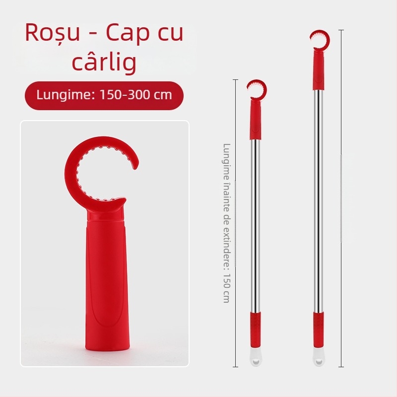 Deschizător de ferestre cu tijă de susținere pentru fereastra glisantă, oțel inoxidabil + ABS, finisaj periat, pentru uși și ferestre