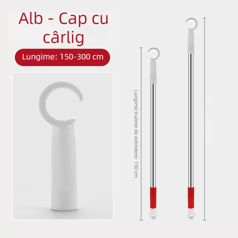 Deschizător de ferestre cu tijă de susținere pentru fereastra glisantă, oțel inoxidabil + ABS, finisaj periat, pentru uși și ferestre